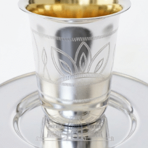 גביע + צלחת הרבי  כסף טהור 170 סמק דגם פרימיום